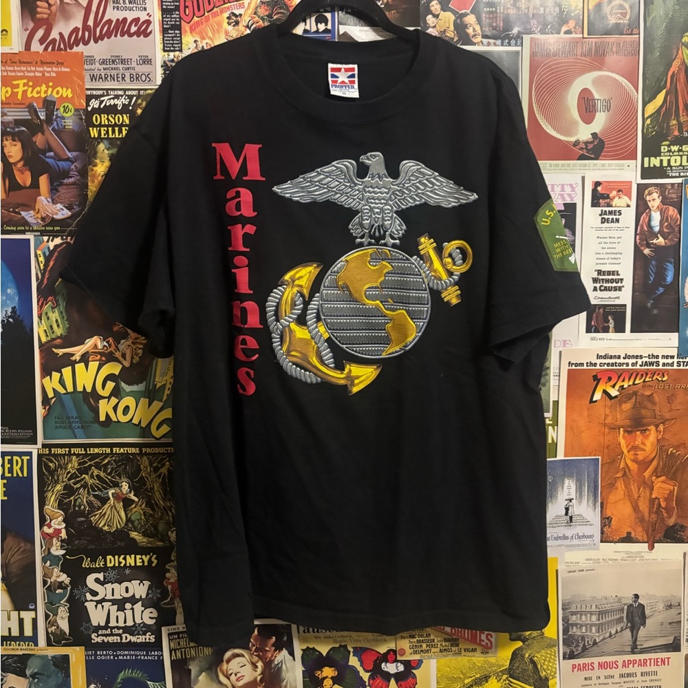 Propper Black Marines Graphic Tee with Gold & Red Accents